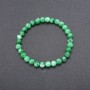 Náramek z chrysoprasu, umělý, na elastické gumě, hladká kulička, průměr 6 mm, obvod 18 cm
