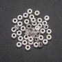 Kovové komponenty pro šperky – vložky korálků, barva kovu stříbrná, průměr 3×7 mm (±), balení 20 g, 45 ks