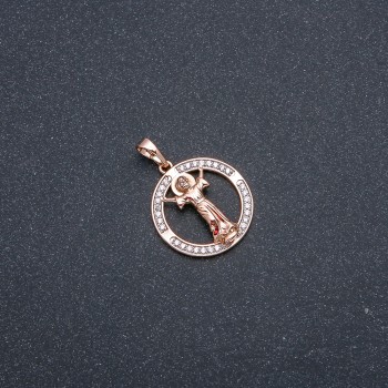Přívěsek Xuping s pozlacením 18K a bílými štrasovými kamínky 28 × 22 mm +