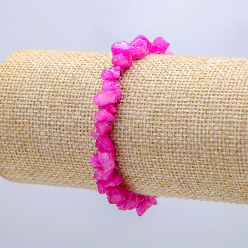 Náramek z tónovaného křemene, drobné kamínky 7 mm, délka 18 cm