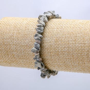 Náramek na gumičce z přírodního kamene jaspis, drobné kousky 8 mm+