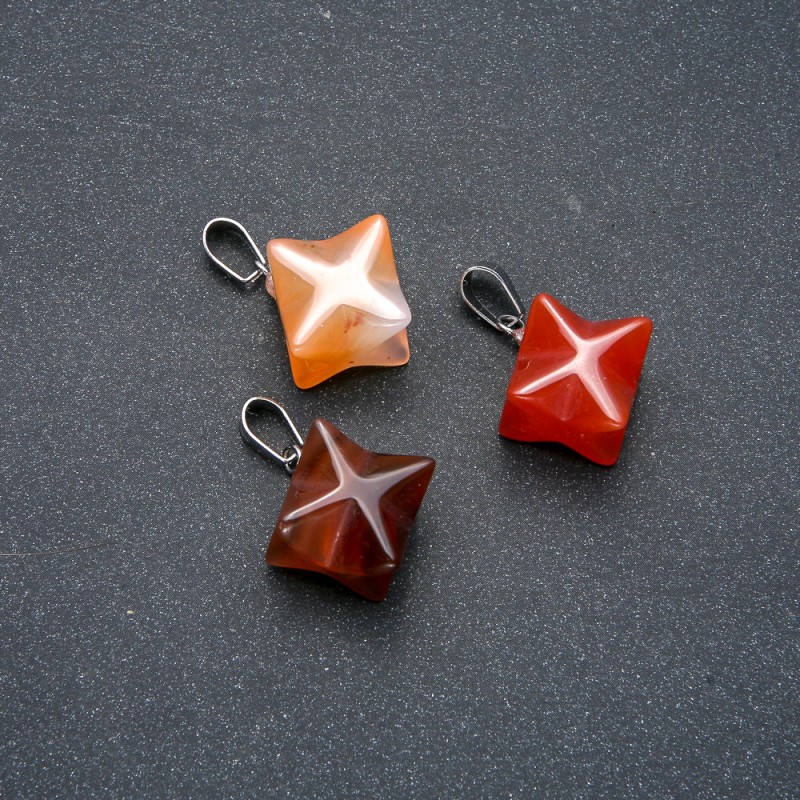Přívěsek Merkaba z karneolu 10×10 mm