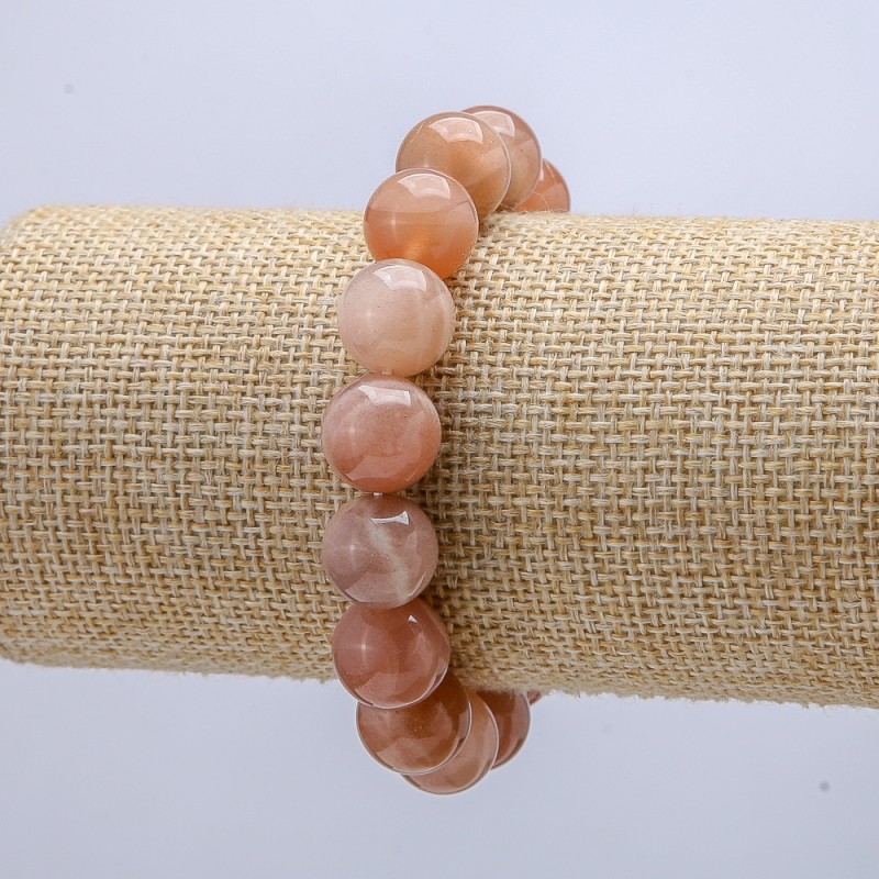Náramek na gumičce ze selenitu, průměr 12 mm, obvod 18 cm+