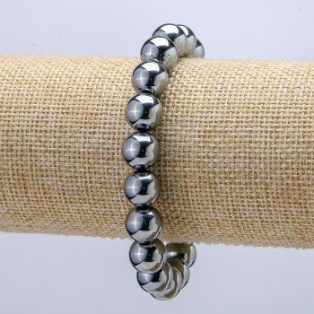 Náramek na gumičce z terahertzu, průměr korálků 10 mm, délka 18 cm +