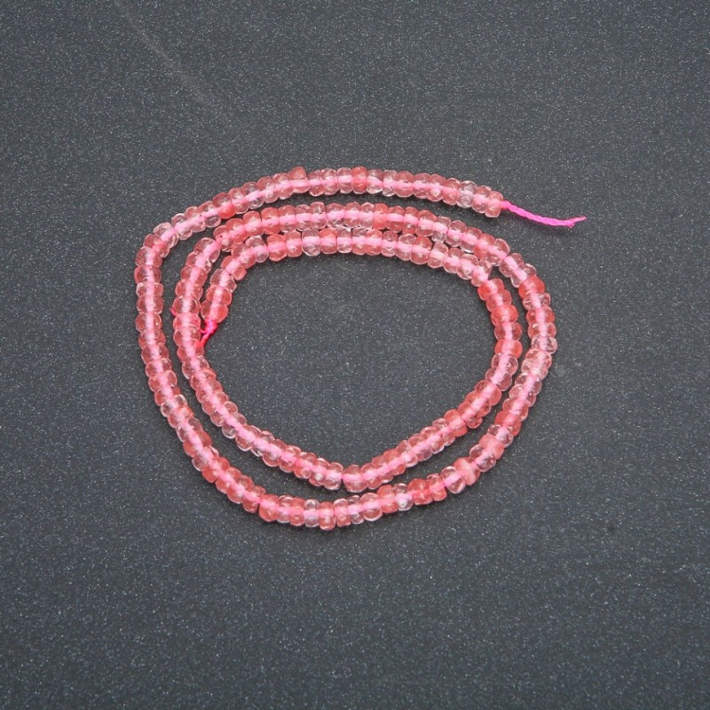 Nitka z kalcedonu broušeného rondelu, průměr 4×2,5 mm, délka 39 cm +