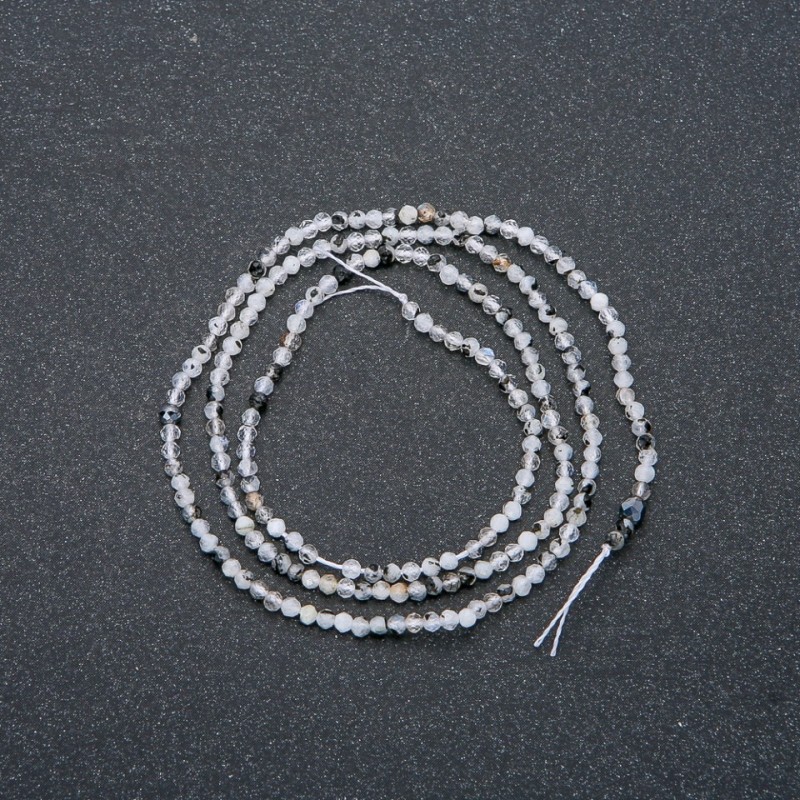Nitka z adularu, fasetovaná korálka 2 mm, délka 40 cm