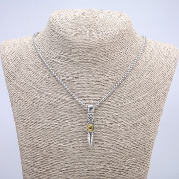 Přívěsek „Koule Oko draka“ 45×10 mm na řetízku, délka 70 cm, stříbrný kov