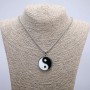 Přívěšek Yin Yang 43×30 mm na řetízku, délka 70 cm ± stříbrný kov