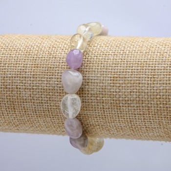 Náramek na gumičce – Mix galetových kamínků, korálky 12×8 mm, obvod 18 cm +