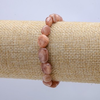 Браслет на резинці натуральний камінь Селеніт галтовка, діаметр 10х8мм обхват 18см +