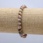Náramek z elastické šňůrky z přírodního kamene rhodochrozitu, hladká kulička, průměr 6 mm, délka 18 cm +