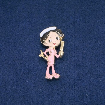 Brož Kadeřník, barevný smalt, zlatavý kov 47×24 mm +