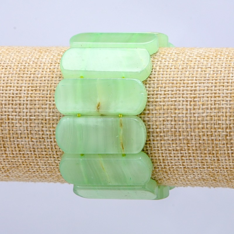 Náramek na gumičku Onyx (lisovaný), hladký článek 33×13 mm+