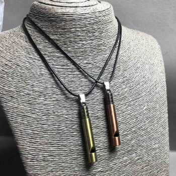 Párové přívěsky Píšťalka zlatistého a bronzového kovu 55×8 mm + -, délka 45–50 cm