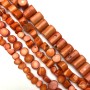 Korálky z přírodního oranžového korálu – brusované, průměr 12×10 mm, délka 39 cm +/- (cena za 100 g)