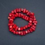 Korálky na niti z přírodního korálu, broušené, průměr 11×6 mm, délka 39 ± (Cena za 100 g)