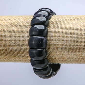 Náramek z aventurínu na gumičce, hladké články 20×12 mm+