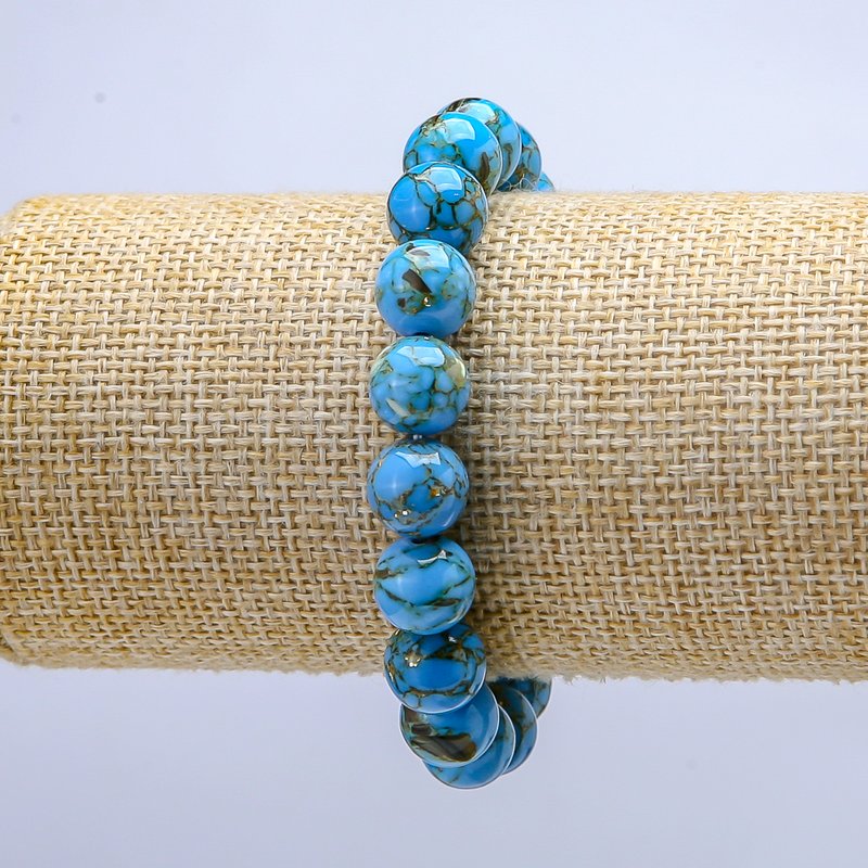 Náramek z císařského jaspisu (lisovaný) hladké korálky, průměr 12 mm, délka 18 cm