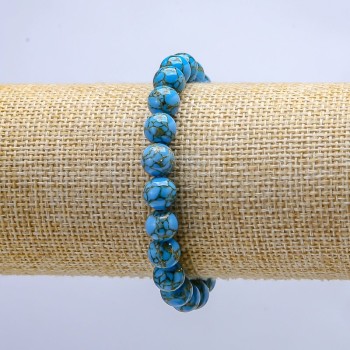 Náramek na gumičce z imperiálního jaspisu, hladká kulička, průměr 8 mm ±, délka 18 cm ±