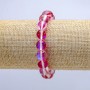 Náramek z opálového skla «Malinový chameleon» na gumičce, hladká kulička, průměr 10 mm, délka 18 cm
