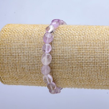 Náramek na gumičce z přírodního ametystu, fasetovaný, průměr 7×6 mm ±, délka 18 cm