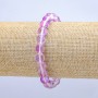 Náramek na gumičce z opálového skla, fialový chameleon, hladká kulička, průměr 8 mm, délka 18 cm