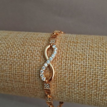 Náramek Xuping pozlacený 18K se štrasami, délka 17–19 cm, tloušťka 3,7 mm +