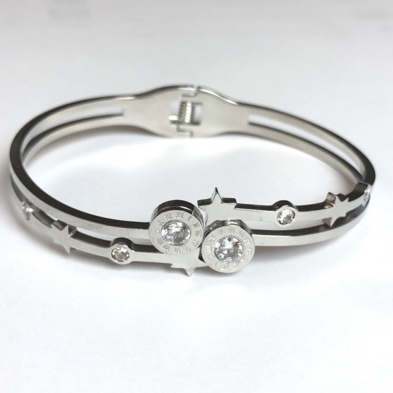 Náramek Xuping s rhodiovým povlakem, tloušťka 5,5 mm, rozměry 63×54 mm