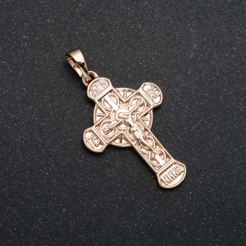 Přívěsek Xuping pozlacený 18K – kříž, průměr 33×18 mm +