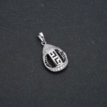 Přívěsek Xuping rhodiovaný s bílými štrasovými kameny, průměr 26×14 mm +