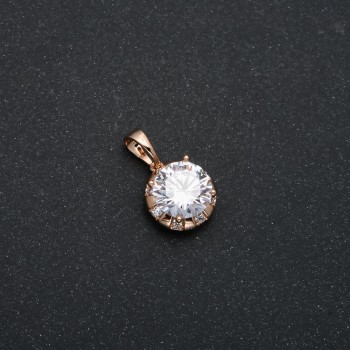 Přívěsek Xuping 18K pozlacený s bílým krystalem a bílými štrasami, rozměr 18×12 mm