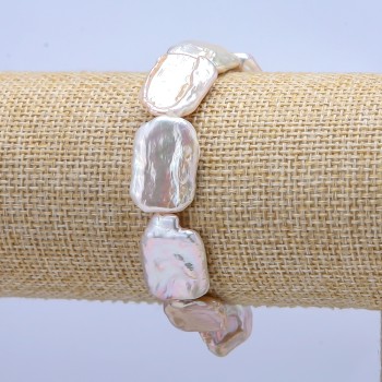 Náramek na gumičce s barokními perlami, průměr 22×14 mm, délka 18 cm