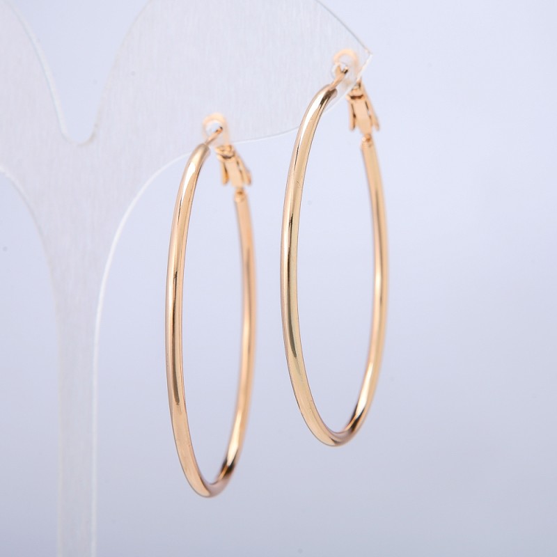 Náušnice Xuping kruhy pozlacené 18K, tloušťka 2 mm, průměr 60 mm