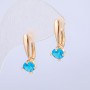 Náušnice Xuping pozlacené 18K s modrým krystalem, rozměr 22 × 8 mm +