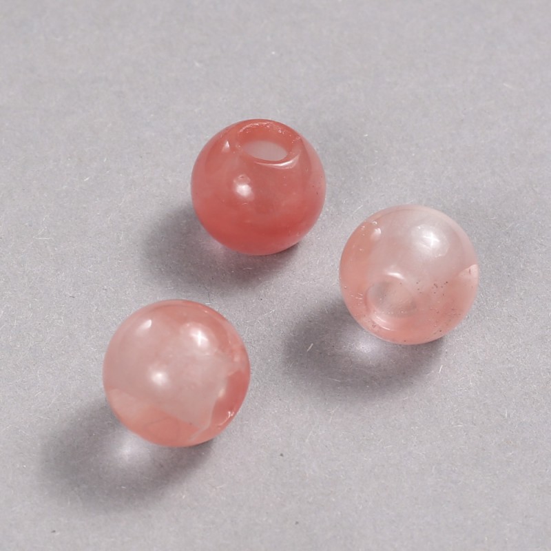 Korálek Pandora z melounového turmalínu, přírodní kámen, 16 × 14 mm, průměr díry cca 5,5 mm