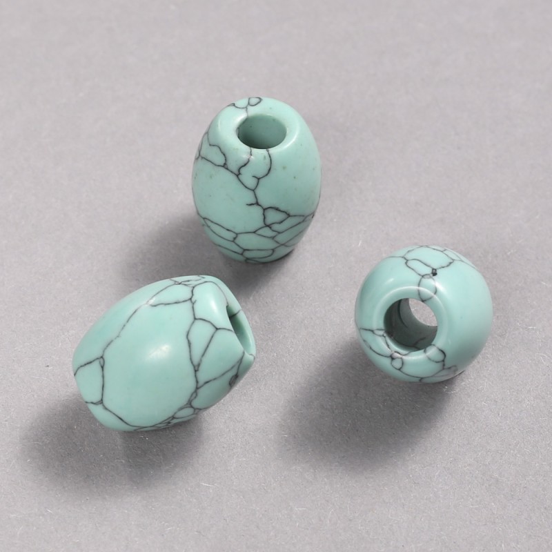Korálek Pandora tyrkysového zbarvení 16,5 × 15,5 mm, díra 5,5 mm