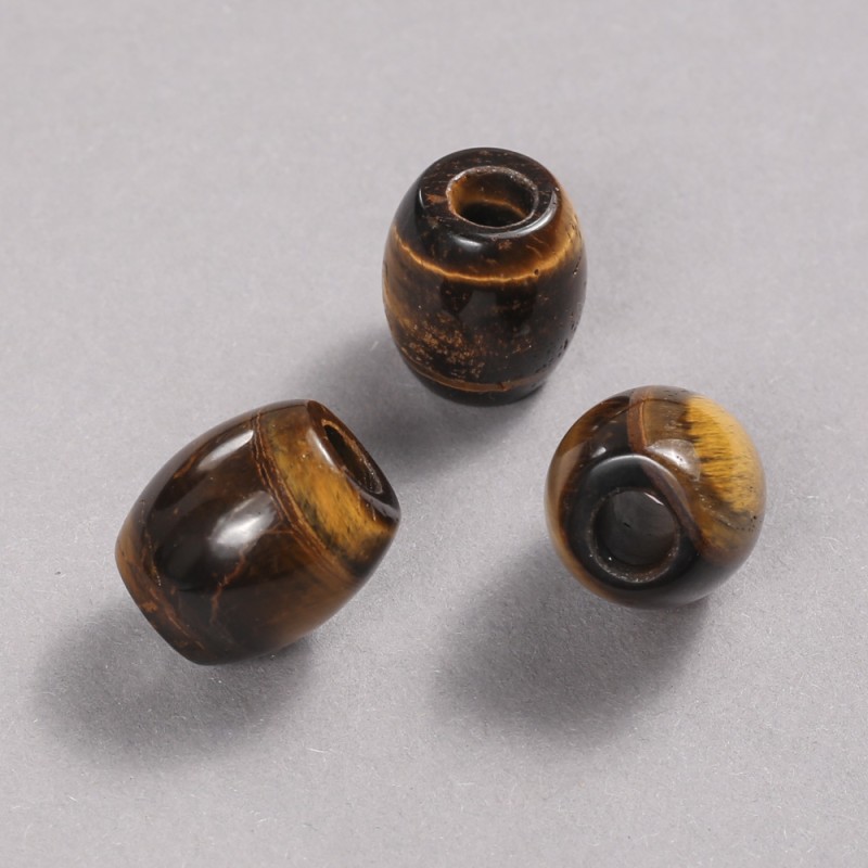 Korálek Pandora z přírodního kamene tygří oko 16,5×15,5 mm