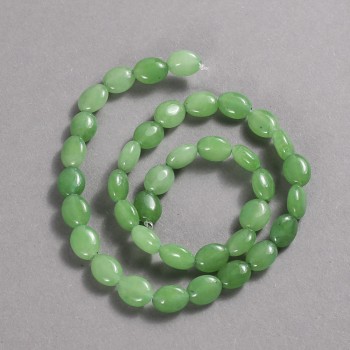 Korálky z přírodního chrysoprasu – hladké oválné, průměr 10×8 mm, délka 39 cm