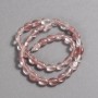 Korálky na niti z přírodního chalcedonu, hladké oválné, průměr 10×8 mm ±, délka 39 cm ±