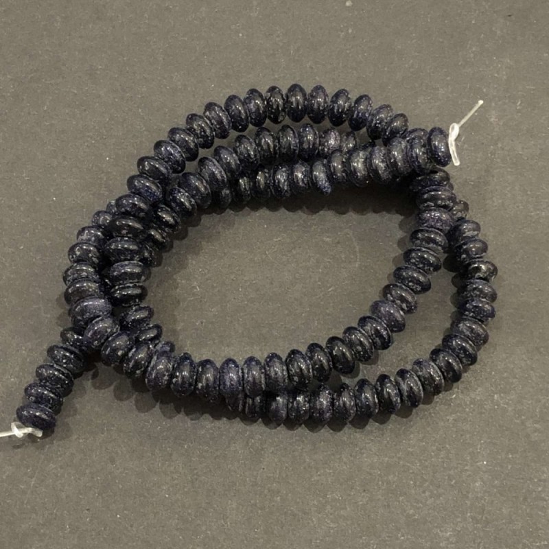 Korálky aventurínu „Noční Kaíra“ – hladké rondely 6×3 mm, délka cca 39 cm