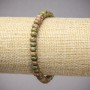 Náramek na gumičce z přírodních kamenů jaspis, heliotrop, unakit, hladké rondely, průměr 6×4 mm, délka 18 cm