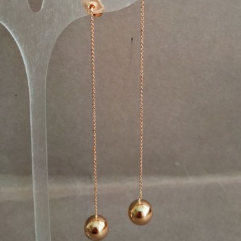 Náušnice peckové Xuping, pozlacené 18K, průměr 10 mm, délka 10 cm