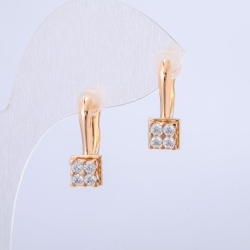 Náušnice Xuping pozlacení 18K se bílými krystaly, průměr 18×8 mm +