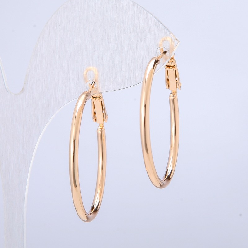 Náušnice Xuping kruhy pozlacení 18K, tloušťka 2 mm, průměr 50 mm