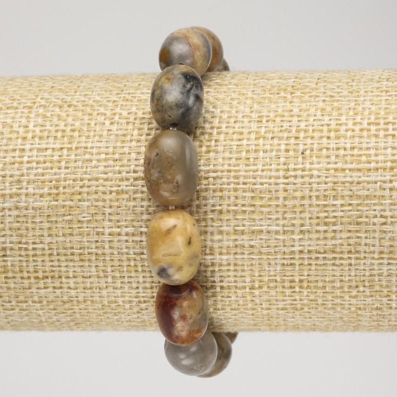 Náramek na gumičce z přírodního kamene marockého achátu, průměr 10×14 mm+