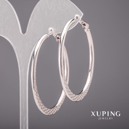 Náušnice Xuping kroužky 3×55 mm rhodiované