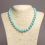 Náhrdelník z akvamarínu — hladké korálky, průměr 10 mm, délka 45 cm