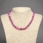 Náhrdelník z malinového achátu – hladké kuličky, průměr 8 mm, délka 45 cm