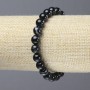 Náramek z achátu na gumičce, hladké kuličky, průměr 8 mm+