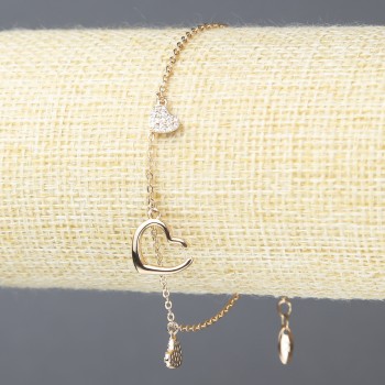 Náramek Xuping pozlacení 18K s bílými štrasovými kamínky, tloušťka 1,5 mm, délka 18–20 cm